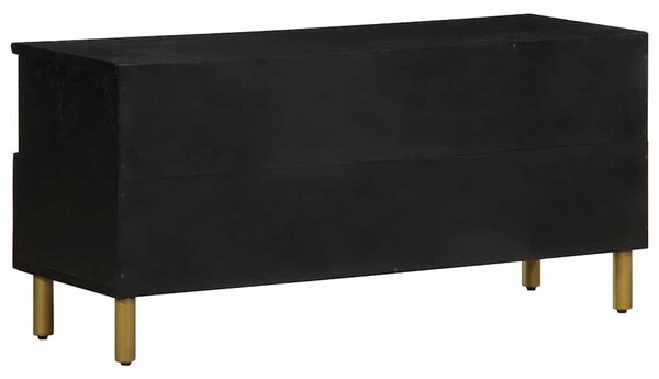 Fekete szerelt fa TV-szekrény 100 x 33 x 46 cm