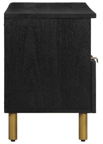 Fekete szerelt fa TV-szekrény 100 x 33 x 46 cm