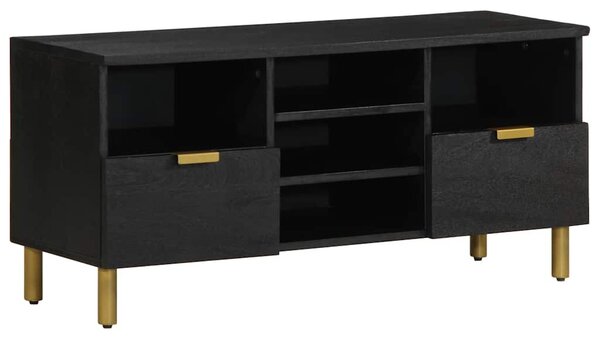 Fekete szerelt fa TV-szekrény 100 x 33 x 46 cm