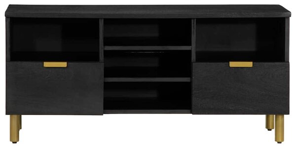 Fekete szerelt fa TV-szekrény 100 x 33 x 46 cm
