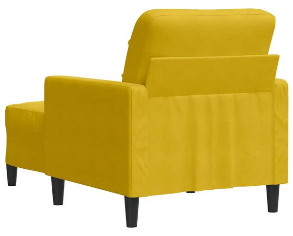 VidaXL sárga bársony kanapéfotel lábtartóval 60 cm