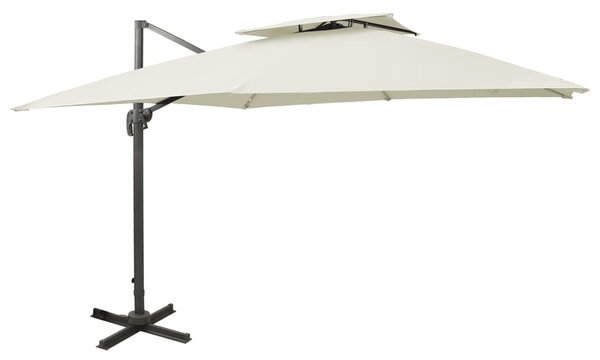 VidaXL homokszínű dupla tetejű konzolos napernyő 300 x 300 cm