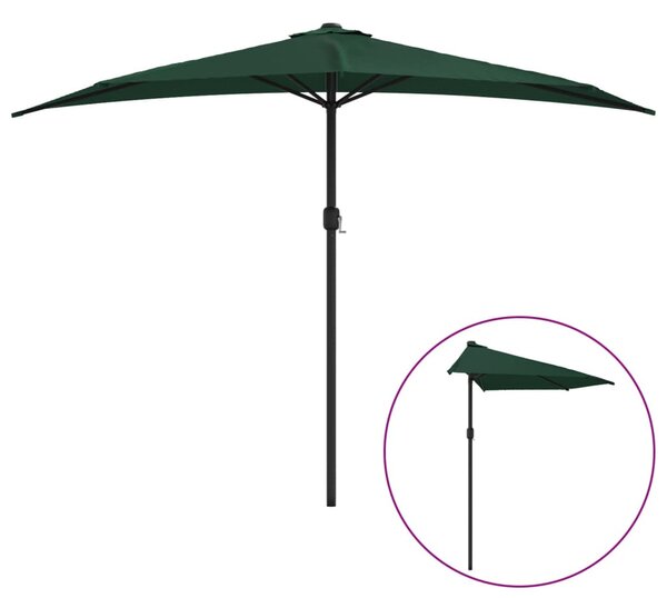 Zöld féloldalas erkély napernyő alumíniumrúddal 300 x 155 cm
