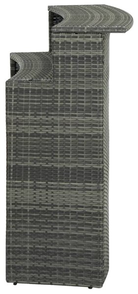 Szürke polyrattan kerti bárasztal 120 x 55 x 110 cm