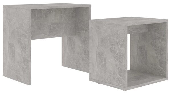 Betonszürke szerelt fa dohányzóasztal szett 48 x 30 x 45 cm