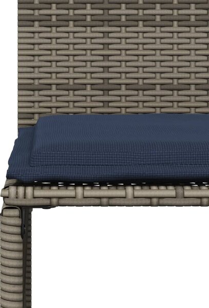 VidaXL 7 db szürke polyrattan kerti étkezőgarnitúra párnákkal