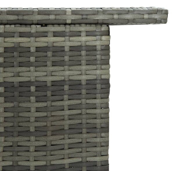 Szürke polyrattan kerti bárasztal 120 x 55 x 110 cm
