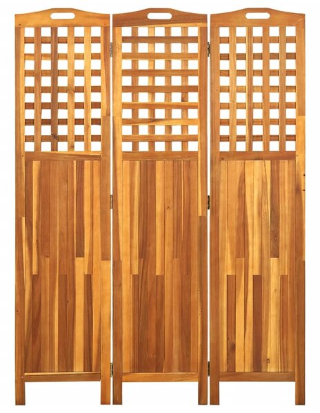 3 paneles tömör akácfa szobaelválasztó 121 x 2 x 170 cm