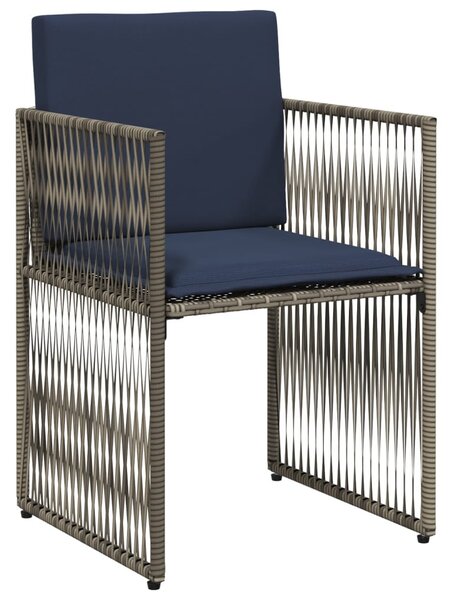 VidaXL 7 db szürke polyrattan kerti étkezőgarnitúra párnákkal
