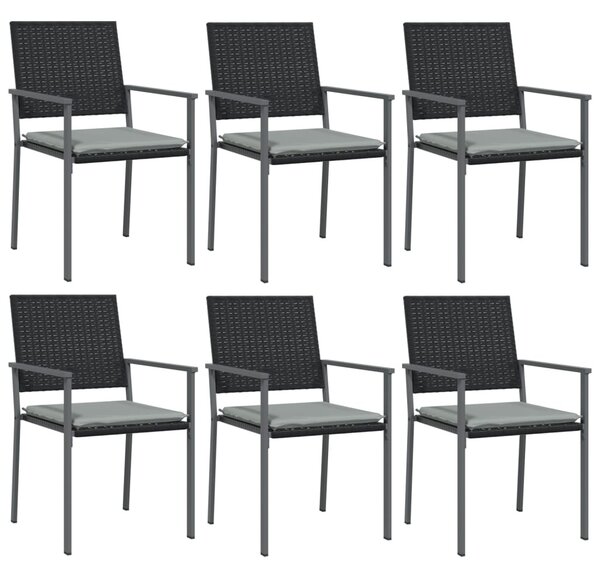 7 részes polyrattan és acél kerti étkezőgarnitúra párnával