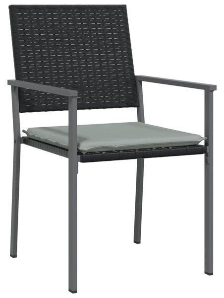 9 részes polyrattan és acél kerti étkezőgarnitúra párnával