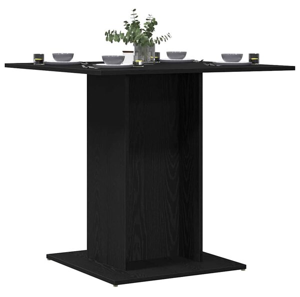 Fekete tölgyfa étkezőasztal 80 x 80 x 75 cm rétegelt fa