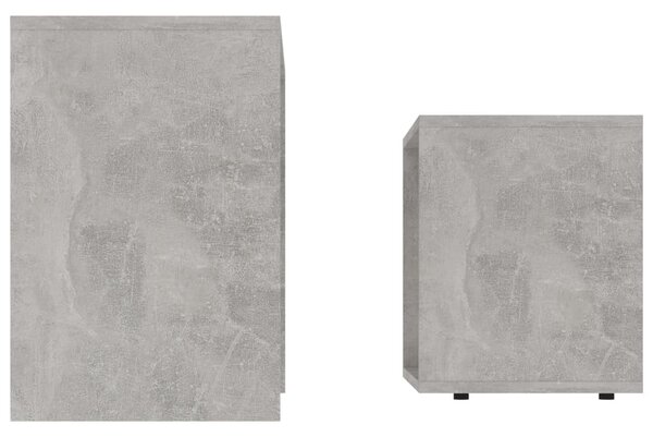 Betonszürke szerelt fa dohányzóasztal szett 48 x 30 x 45 cm