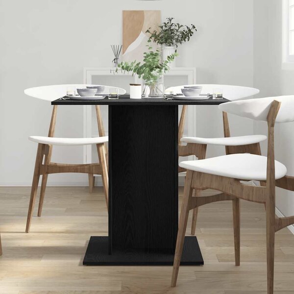 Fekete tölgyfa étkezőasztal 80 x 80 x 75 cm rétegelt fa