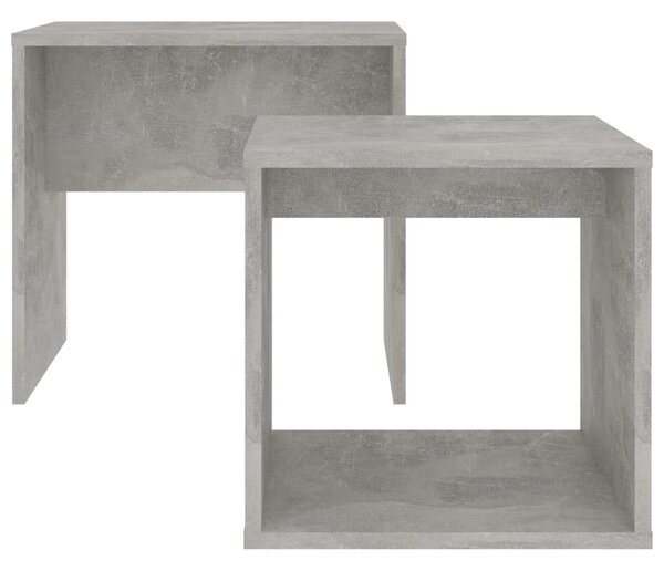 Betonszürke szerelt fa dohányzóasztal szett 48 x 30 x 45 cm