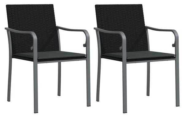 3 részes polyrattan és acél kerti étkezőgarnitúra párnával