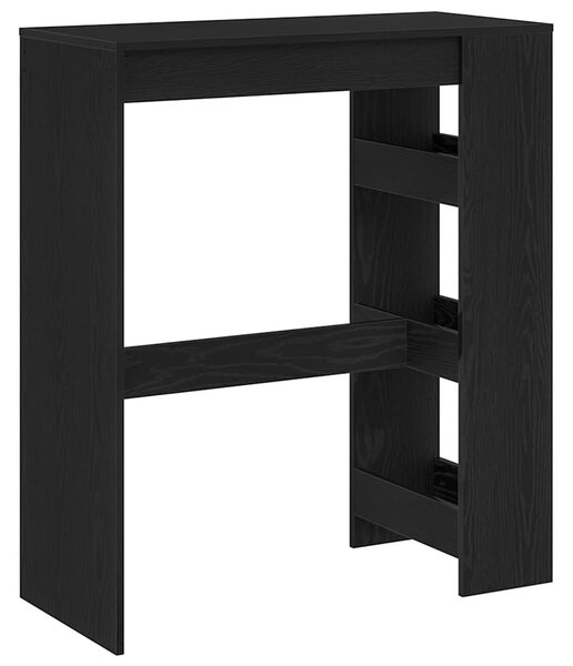 Fekete tölgyfa bárasztal állványokkal 90 x 40 x 103,5 cm