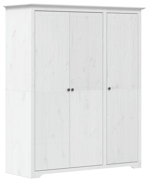 BODO fehér tömör fenyőfa ruhásszekrény 146x53,5x173 cm