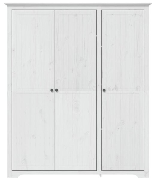 BODO fehér tömör fenyőfa ruhásszekrény 146x53,5x173 cm