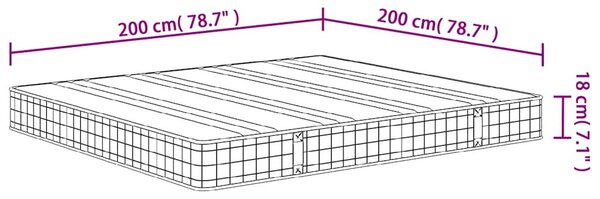 Bonnell rugós matrac közepes méretű 200 x 200 cm