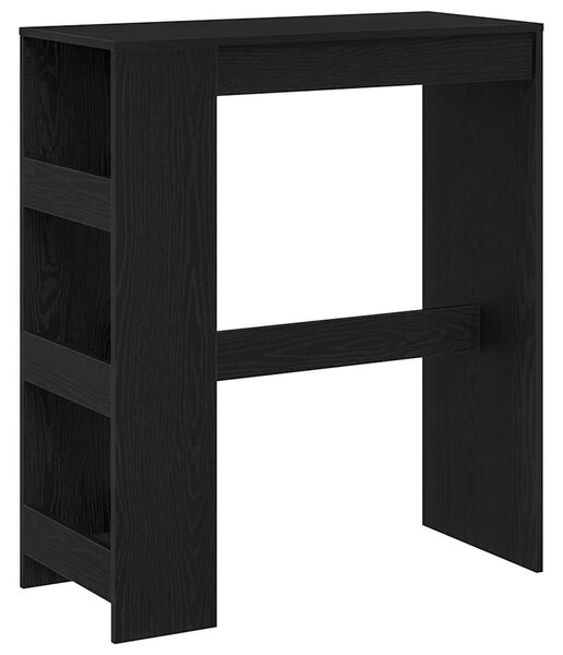 Fekete tölgyfa bárasztal állványokkal 90 x 40 x 103,5 cm