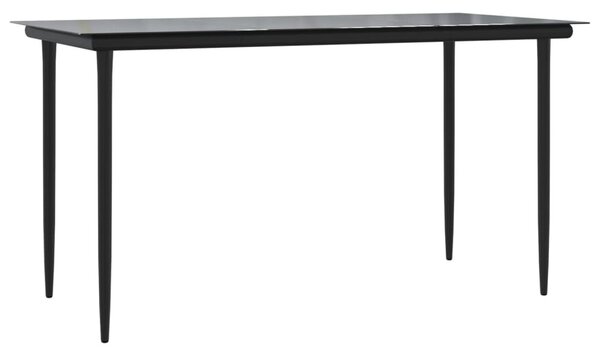 5 részes fekete polyrattan kerti étkezőgarnitúra párnákkal
