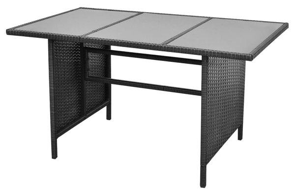 4 részes fekete polyrattan kerti pihenőgarnitúra párnákkal