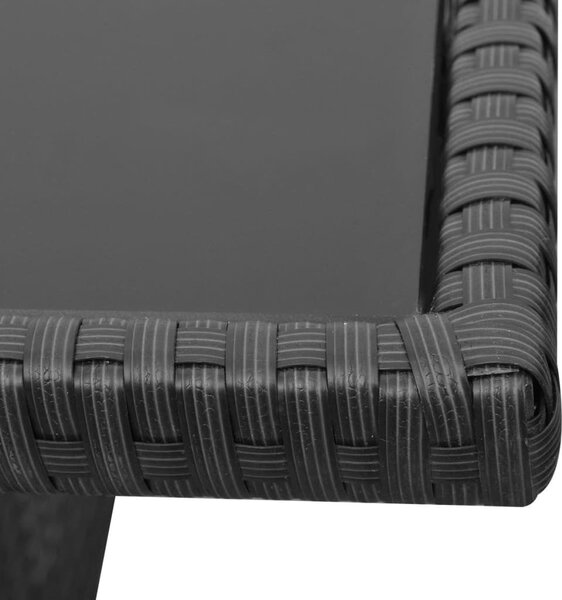 4 részes fekete polyrattan kerti pihenőgarnitúra párnákkal