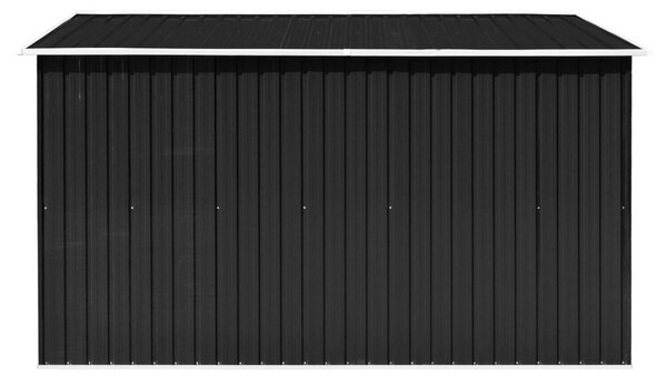 Antracitszürke fém kerti fészer 257 x 298 x 178 cm