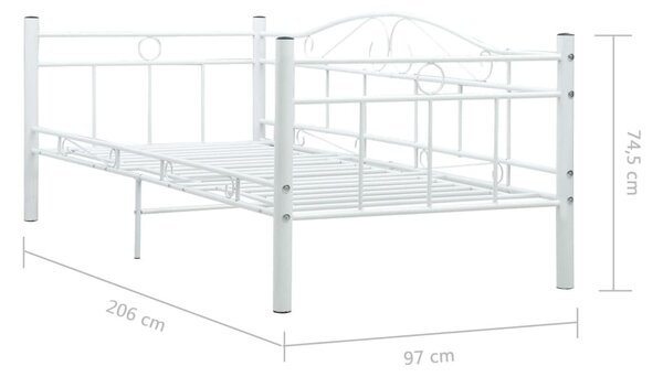 Fehér fém kanapéágy-keret 90 x 200 cm