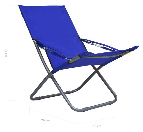 VidaXL 2 db összecsukható kék szövet strandszék
