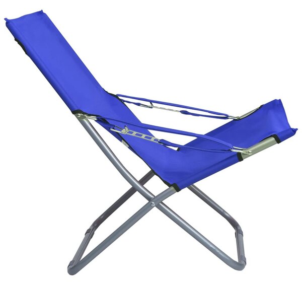 VidaXL 2 db összecsukható kék szövet strandszék