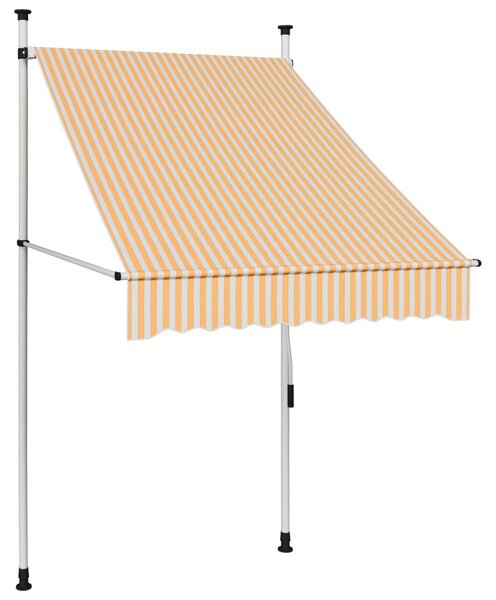 Narancssárga-fehér csíkos kézzel feltekerhető napellenző 100 cm