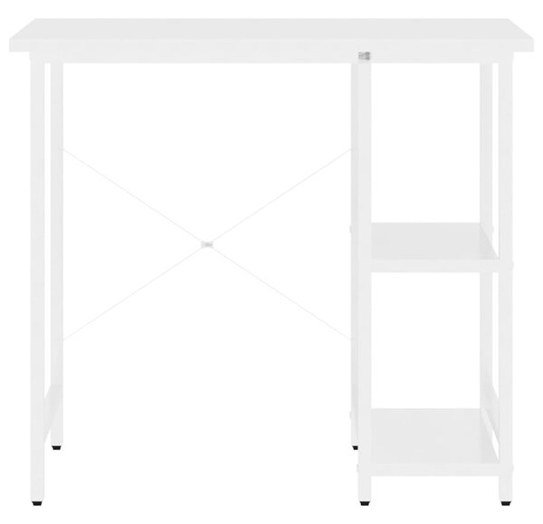 Fehér MDF és fém számítógépasztal 80 x 40 x 72 cm