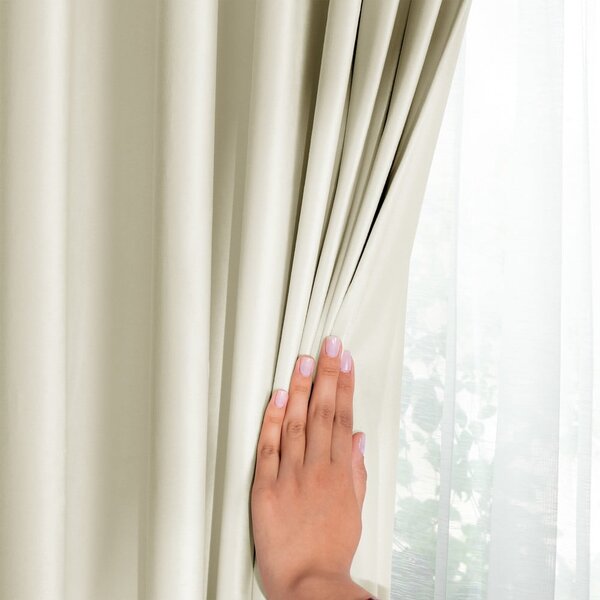 Bézs bársony dimout (részleges sötétítő) függöny 140x245 cm Pleat – Restilo