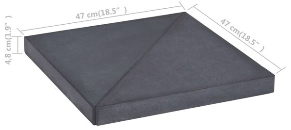 Fekete négyszög alakú gránit napernyőtalp nehezék 15 kg