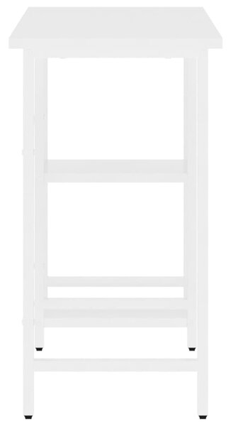 Fehér MDF és fém számítógépasztal 80 x 40 x 72 cm