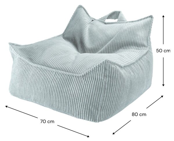 Mentazöld kordbársony gyerek babzsákfotel Chair – Wigiwama