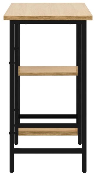 Fekete-tölgyszínű MDF és fém számítógépasztal 80 x 40 x 72 cm