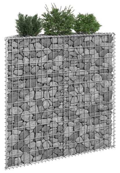 Trapéz alakú horganyzott acél gabion magaságyás 100x20x100 cm
