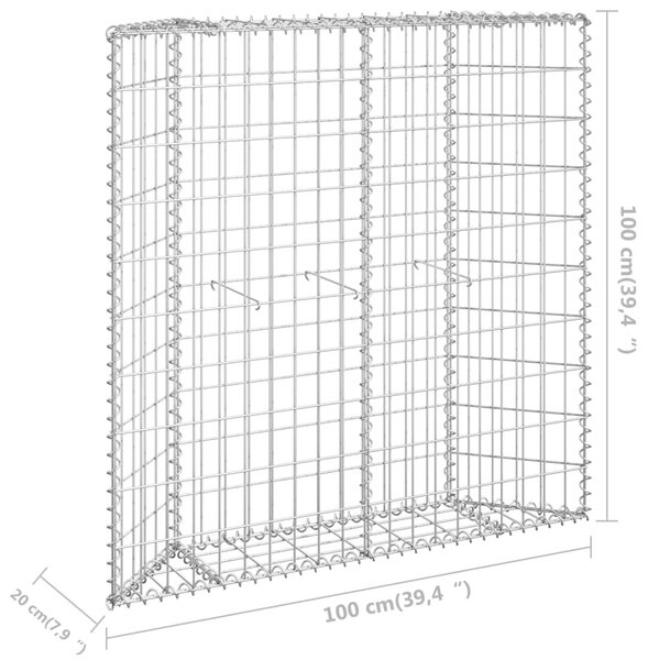 Trapéz alakú horganyzott acél gabion magaságyás 100x20x100 cm