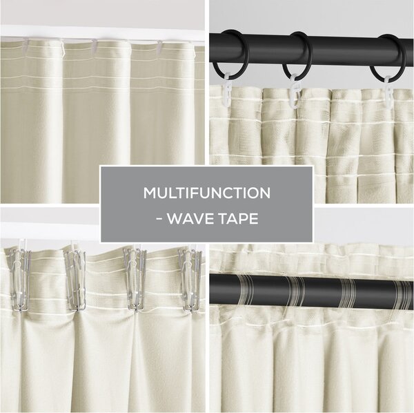 Bézs bársony dimout (részleges sötétítő) függöny 140x245 cm Pleat – Restilo