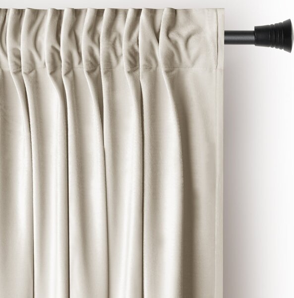 Bézs bársony dimout (részleges sötétítő) függöny 140x245 cm Pleat – Restilo