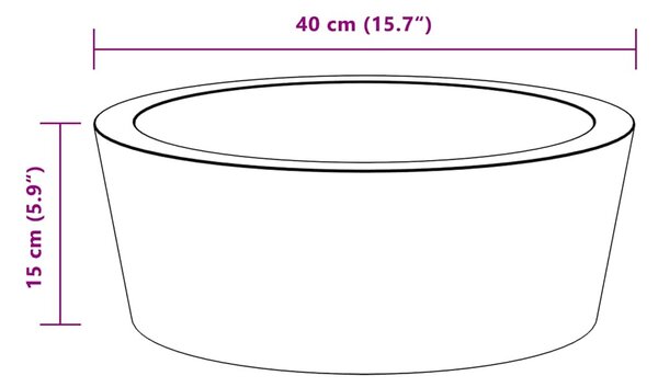 Fekete márvány mosdókagyló Ø40 x 15 cm