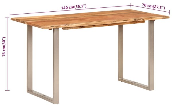 Tömör akácfa étkezőasztal 140 x 70 x 76 cm
