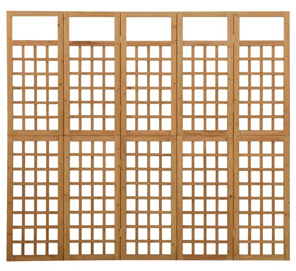 5 paneles tömör fenyőfa térelválasztó/lugasrács 201,5 x 180 cm