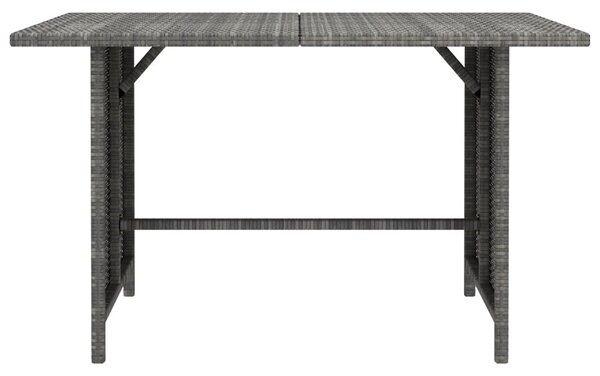 Szürke polyrattan kerti étkezőasztal 110 x 70 x 65 cm