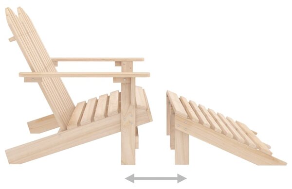 Kétszemélyes fenyőfa kerti adirondack szék és zsámoly