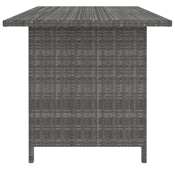 Szürke polyrattan kerti étkezőasztal 110 x 70 x 65 cm