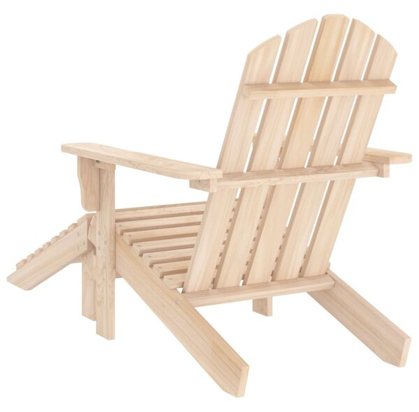 Tömör fenyőfa kerti Adirondack szék zsámollyal